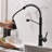 Kitchen Faucet With Pull Out Sprayer Black Stainless Steel Single Handle Kitchen Sink Faucets