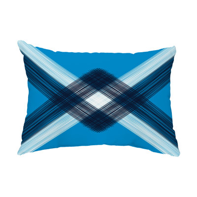 E By Design String Art Outdoor Rectangular Pillow Cover & Insert In Blue,navy