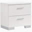 Table de chevet blanche 2 tiroirs ultrabrillante