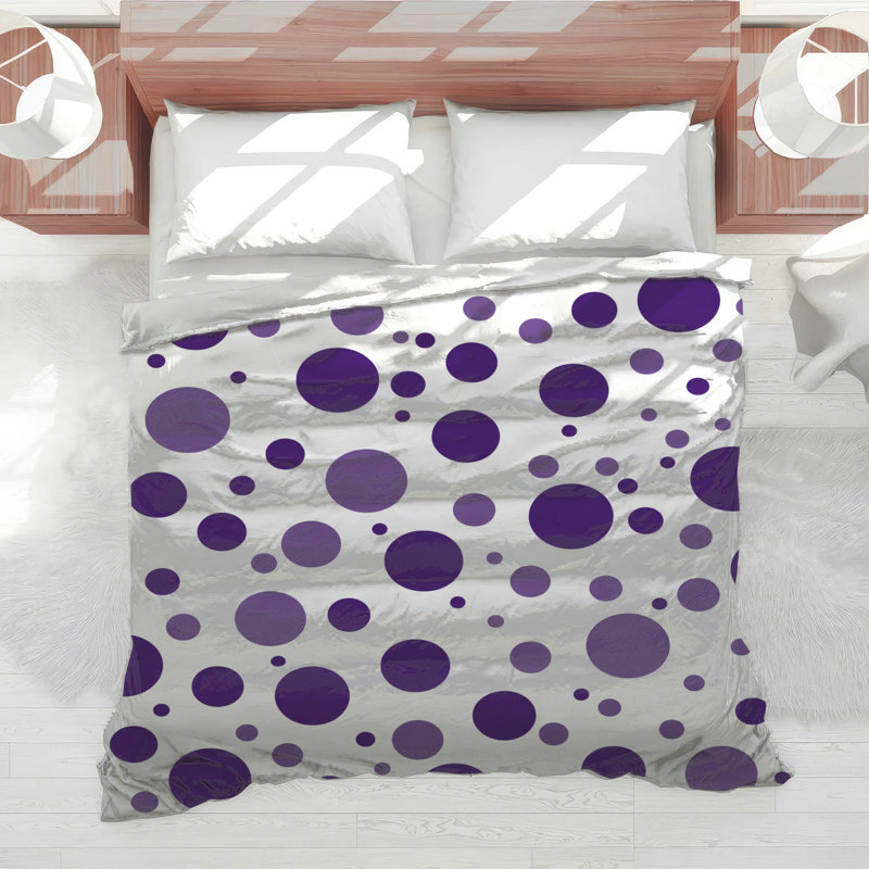 Polka Dots Bedding Pattern Comforter Modern, Twin Comforter, Purple Polka Dots 