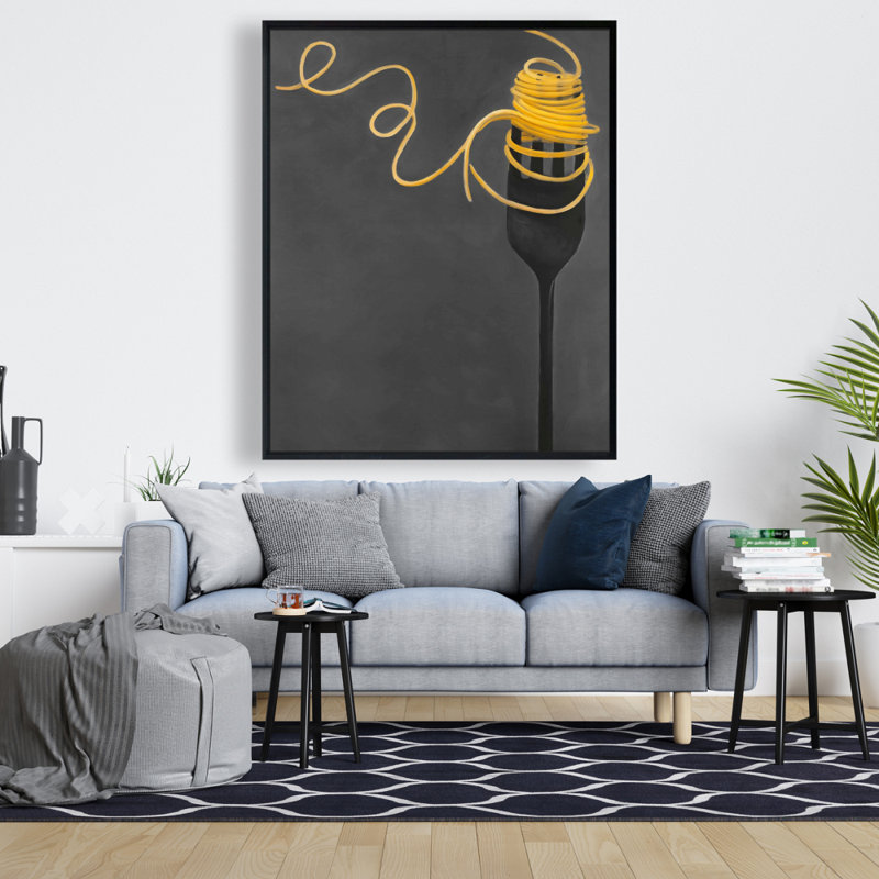 Spaghetti Pasta Around A Fork Print On Canvas