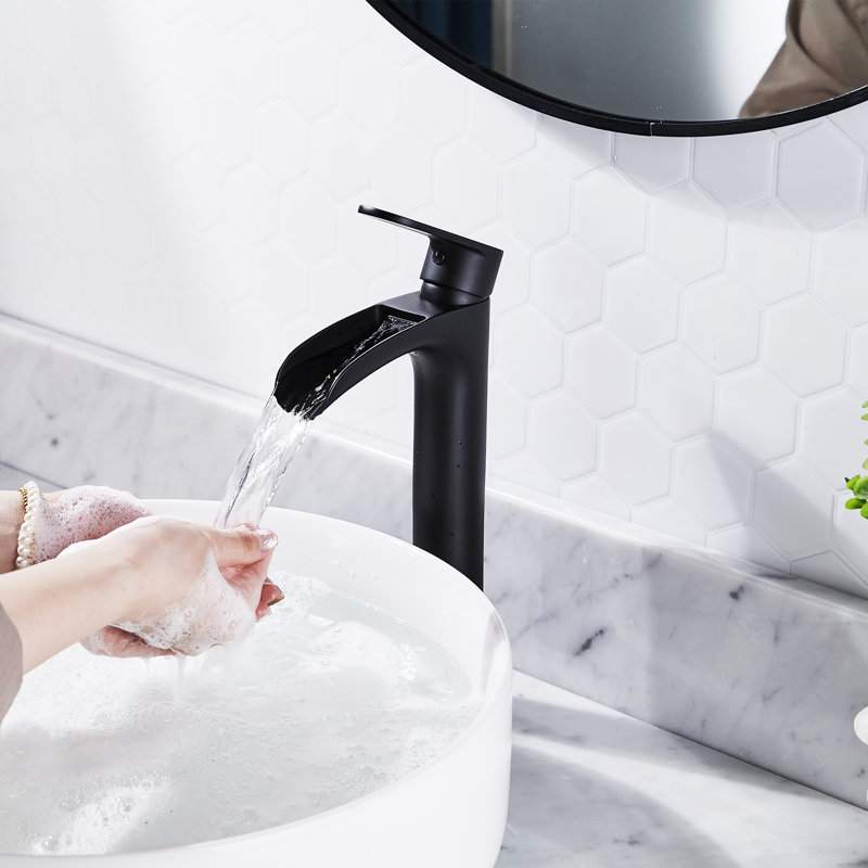 Waterfall Tap with Waste, Black
