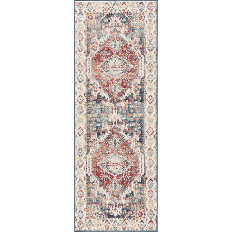 Brenda Moroccan Rust Area Rug, Runner 2'7" x 7'3"