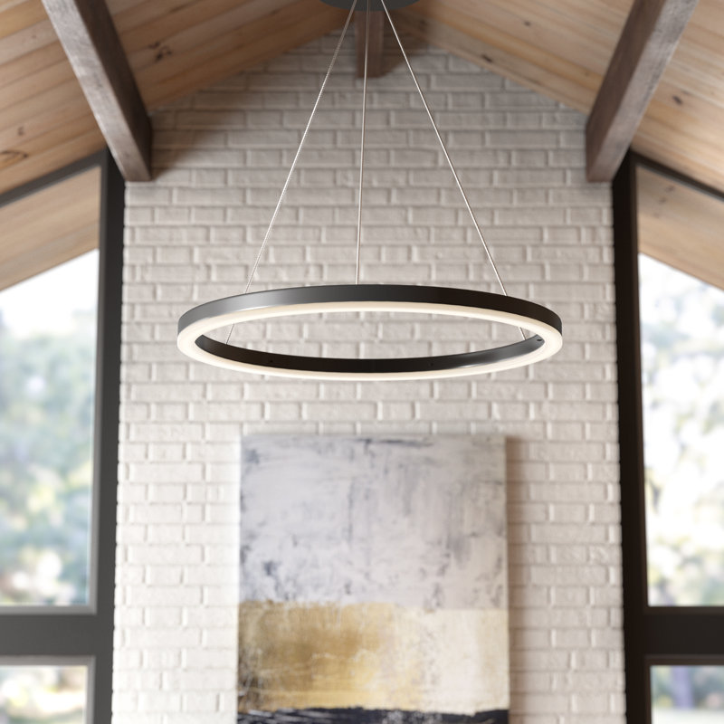 Tania 24" Black Aluminum LED Ring Chandelier