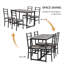 Ensemble de table de salle à manger 5 pièces pour 4 personnes avec coin-repas en bois aggloméré gris Mid-Century moderne pour la cuisine ou la salle à manger