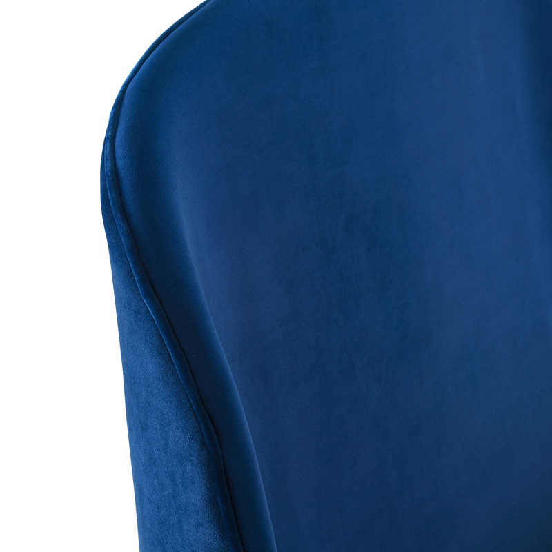 Grand lit plateforme en velours performance Mira, Bleu marine