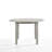 Pane 47 Inch Rounded Wood Dining Table, Smooth Gray Finish, Tall Block Legs