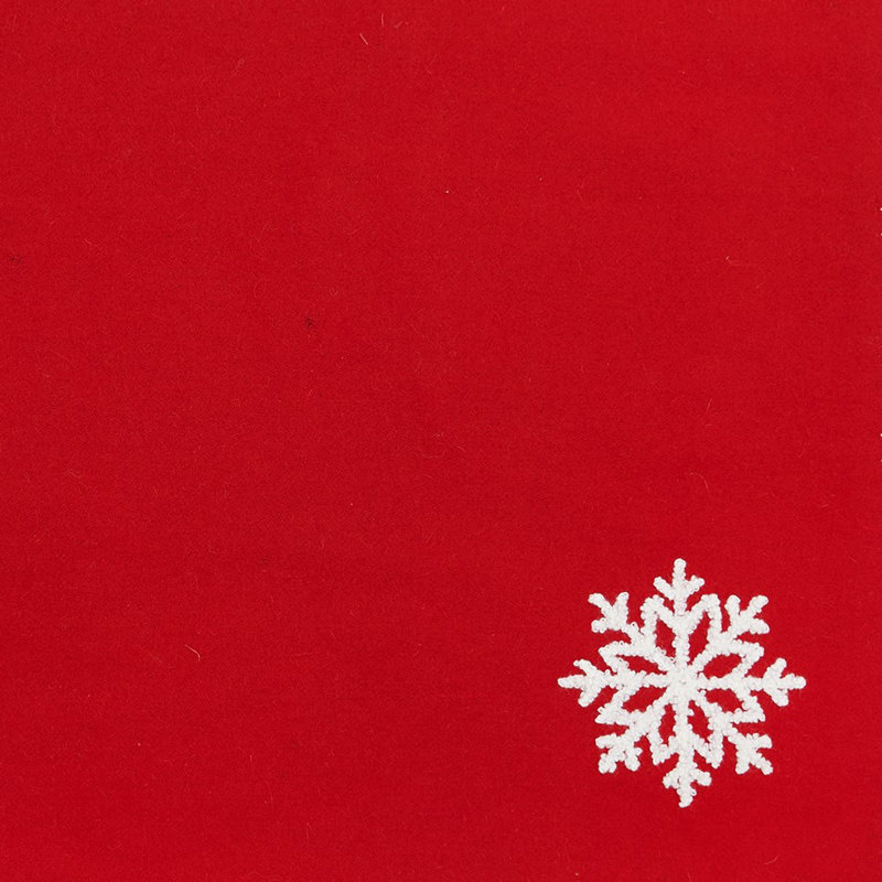 Ensemble de 4 napperons rouges en laine flocon de neige