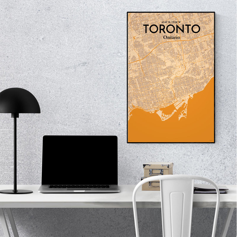«Toronto City Map», impression rétro, H 36 po x l 24 po