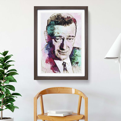John Wayne in Abstract - Framed Print