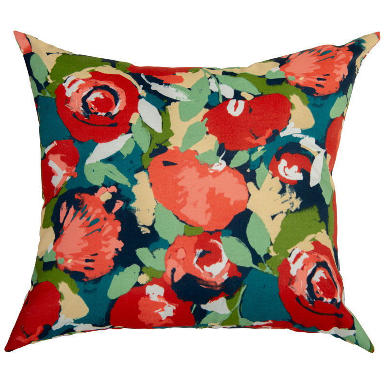  Coussin décoratif floral intérieur / extérieur en polyester, Bleu / vert