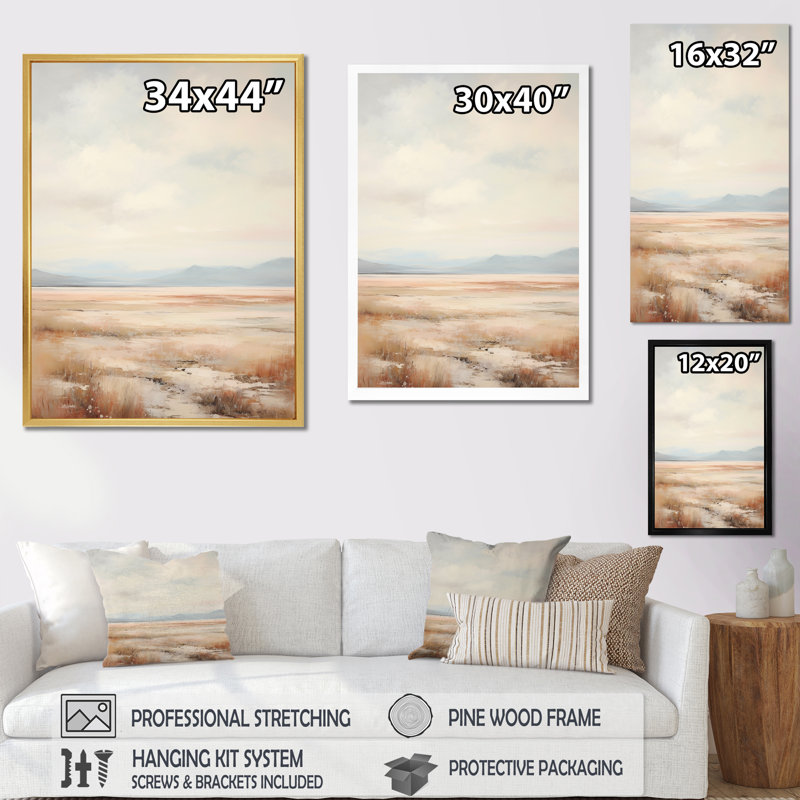 «Pastel Plains Of Tranquility II», reproduction sur toile, Cadre naturel flottant, 32" H x 24" W
