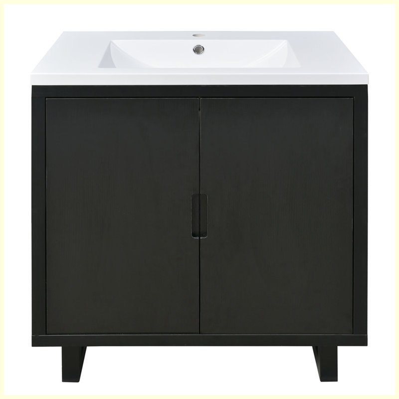 Ensemble de meuble-lavabo moderne avec lavabo, Noir, noir, noir, noir