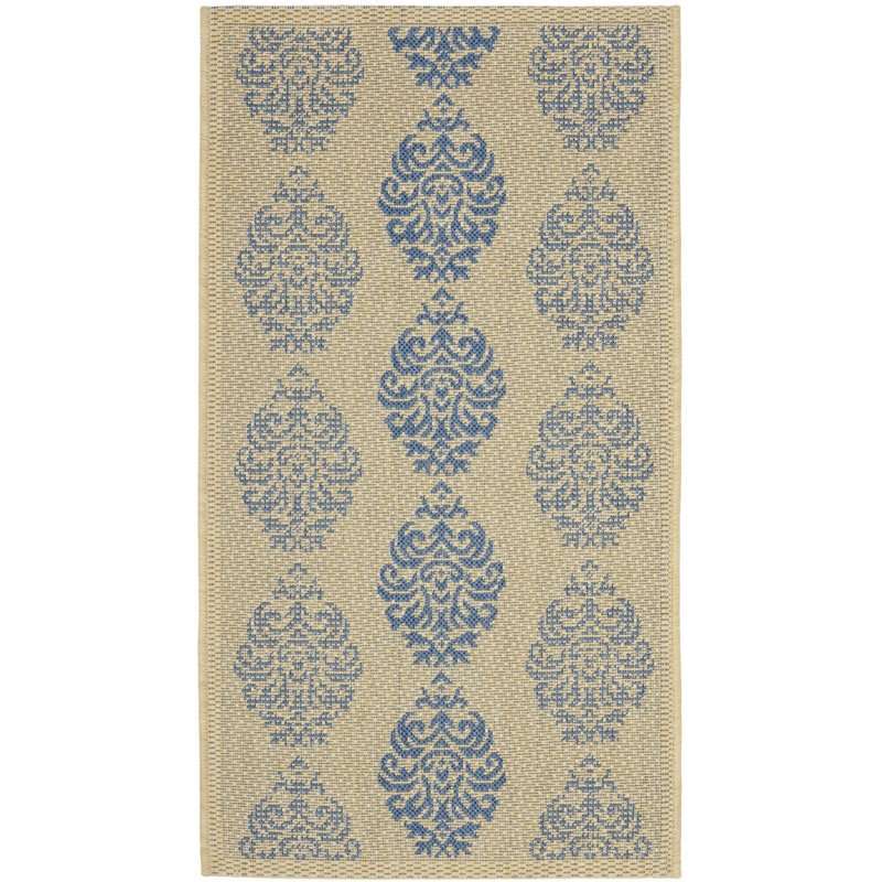 Tapis d'intérieur / extérieur à motif floral Courtyard Performance, Rectangle 4 pi x 5 pi 7 po