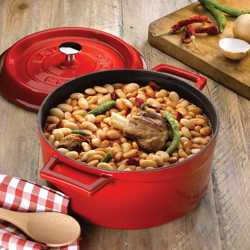 Cocotte ronde en fonte Turgla Home, 4 pte, Rouge