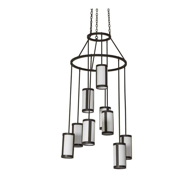 Lustre cylindrique unique à 9 lumières Bettard