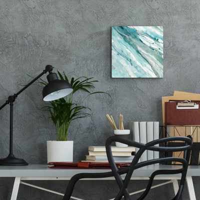 Art mural en verre Wrought Studio ™ «Silver Springs 2 Blue Green» par Albena Hristova