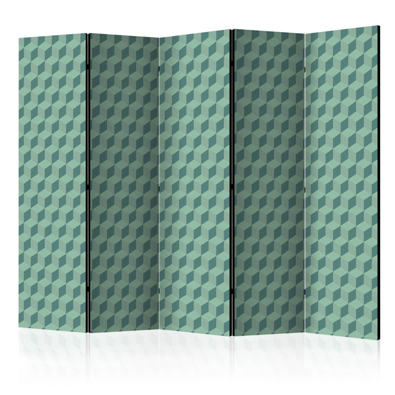 Gwynda 225cm W x 172cm H 5 - Panel Solid Wood Folding Room Divider