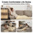 60''W Plush Double Seat Boneless Sofa Bed with Dual Mattress Chaise,Zero Assembly Deep Seated Plush Corduroy Sofa For Living Room-357833724