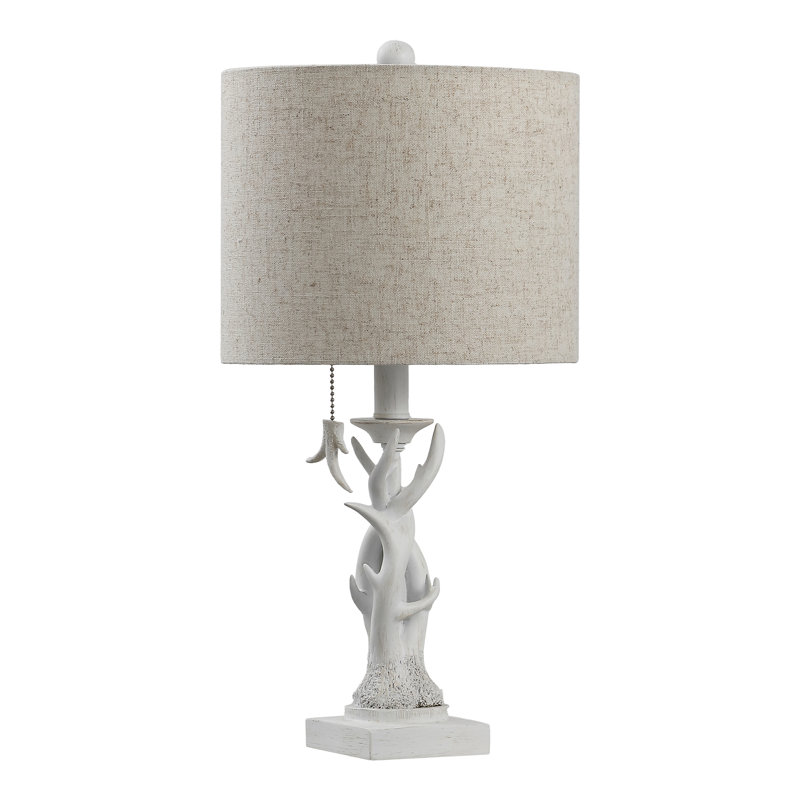 Mini lampe de table en résine 20,5 po Parrett, Blanc antique