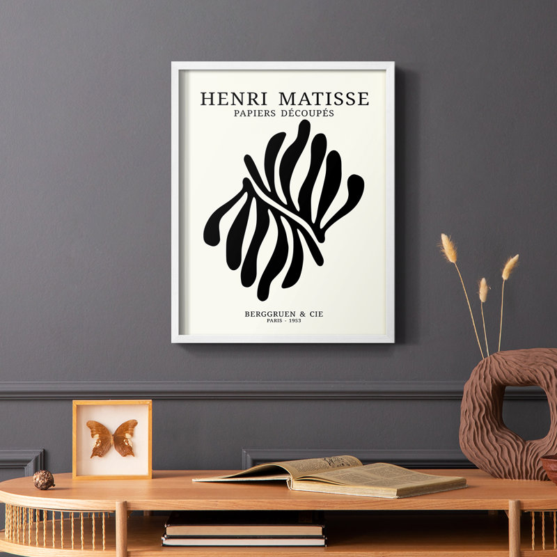 Matisse CDIX, reproduction encadrée - bois massif, Blanc, H 14 po x l 11 po