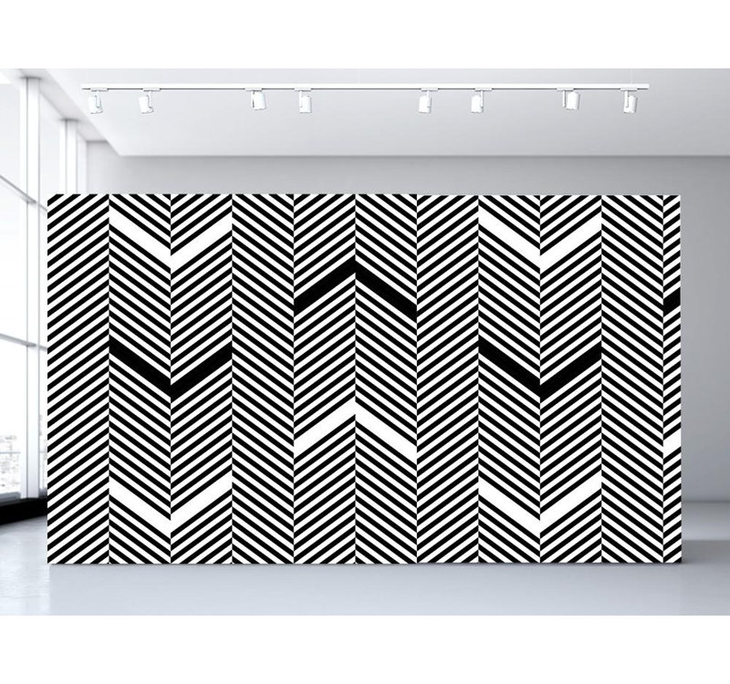 Chevron And Herringbone Chevron Wall Mural, 120" W x 180" L