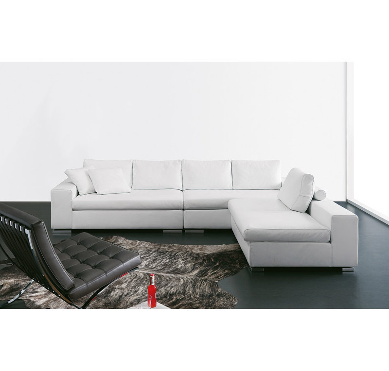 Rogers Upholstered L-Shaped Sectional Right Hand Facing, Gray