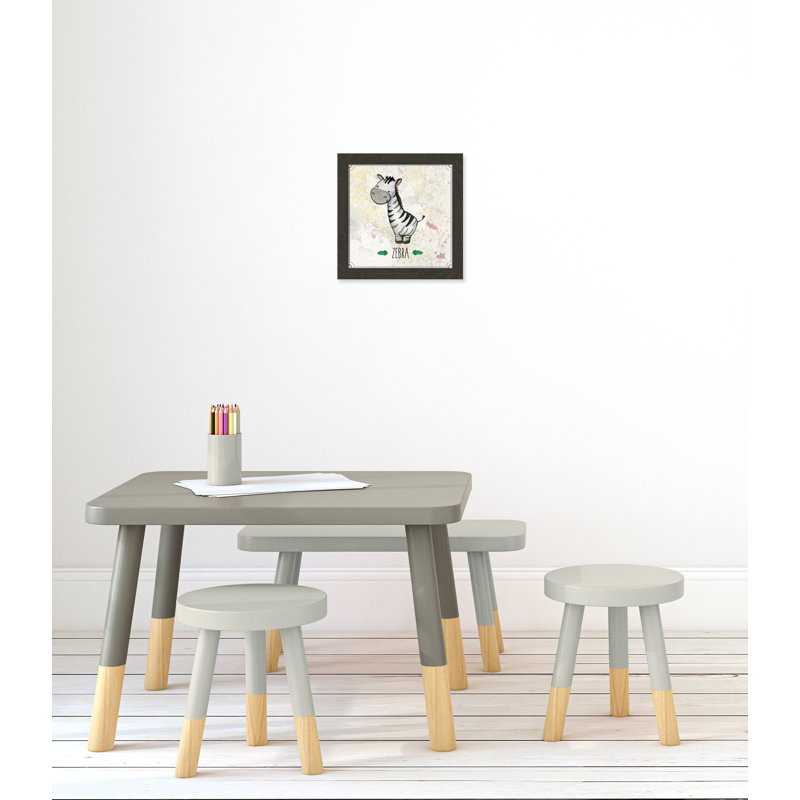 Adhésif décoratif 4 pi Jungle Day, Encadré plat à grain de bois noir, H 12 po x l 12 po x P 0,6 po
