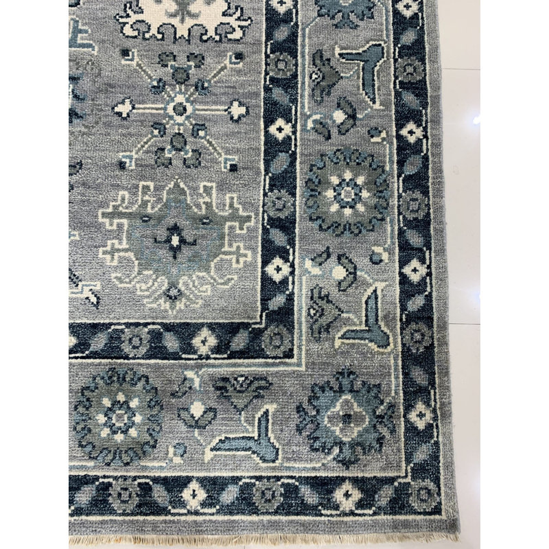 Hand-Knotted Wool Celestial Gray Clouds Cloud Bands Modern Contemporary Carpet Rug, 10' x 14'