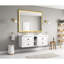 Miroir de salle de bain 72 "x 48" avec bordure en aluminium, fixation murale, fonctionnalité brouillard, 3 options de couleurs, éclairage à intensité variable, miroir 48 pouces de style or brossé, cadre, brouillard, couleurs, réglable en continu