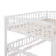 Lit superposé avec glissade, lit superposé double au-dessus de double avec clôture et échelle pour enfants en bas âge, adolescents, blanc