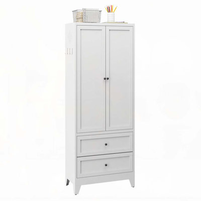 Armoire de cuisine avec 2 tiroirs et garde-manger autoportant avec tablettes réglables
