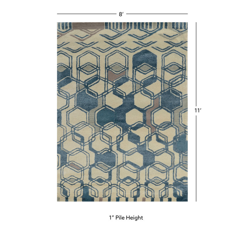 Winona Hand Tufted Wool Indoor Rug, Rectangle 8' x 11'