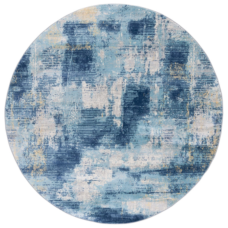 Jasper 100 Performance Abstract Rug, Round 6'7"