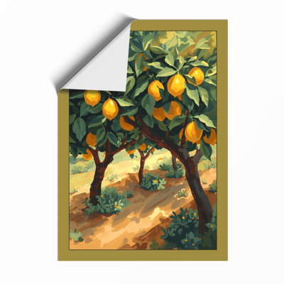 Golden Citrus Grove Botanical - Framed Print