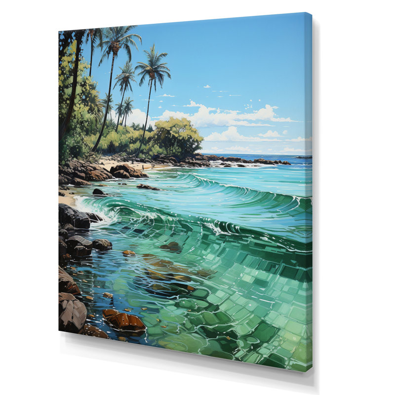 «Riehle Palm Trees Palms IV», reproduction d'art sur toile, H 44 po x l 34 po x P 1,5 po, Toile tendue