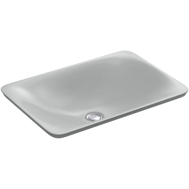 Carillon Ceramic Rectangular Drop-in Bathroom Sink, Ice Gray