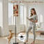  68.5" Standing Floor Lamp Organic Retro Marble Waves Dimmable Metal Pole Lamp with Linen Lampshade LED Bulb Included