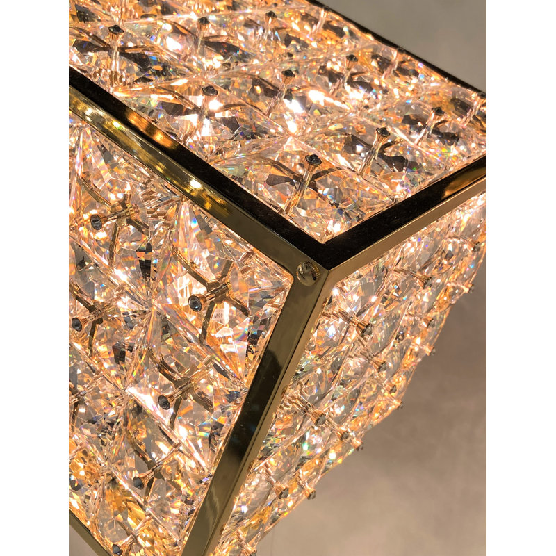 Lustre en cristal 16 po Cubes, H 16,5 po x l 16,5 po x P 16,5 po