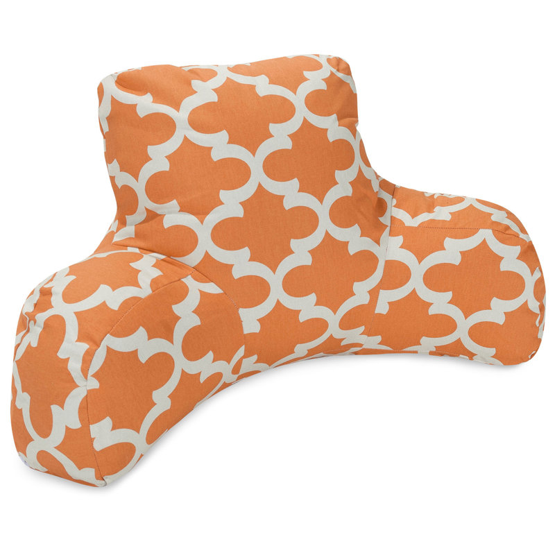 Coussin de dossier géométrique intérieur/extérieur en coton, Pêche