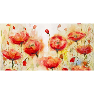 Red flowers garden - 15.75"x31.50" Desk mat