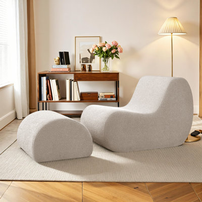 Fauteuil d'appoint avec repose-pieds Modern Wave