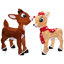 Ensemble de 2 décorations de Noël extérieures lumineuses 32 po Rudolph et Clarice