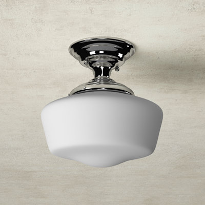 Salas Single Light Glass Semi Flush Mount