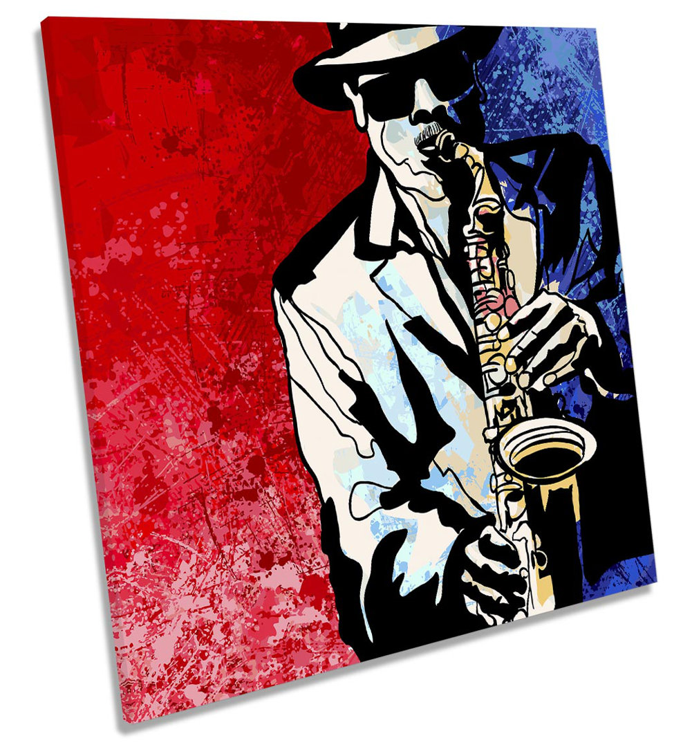 Z0177 Jazz Music Saxophone - Wrapped Canvas Print