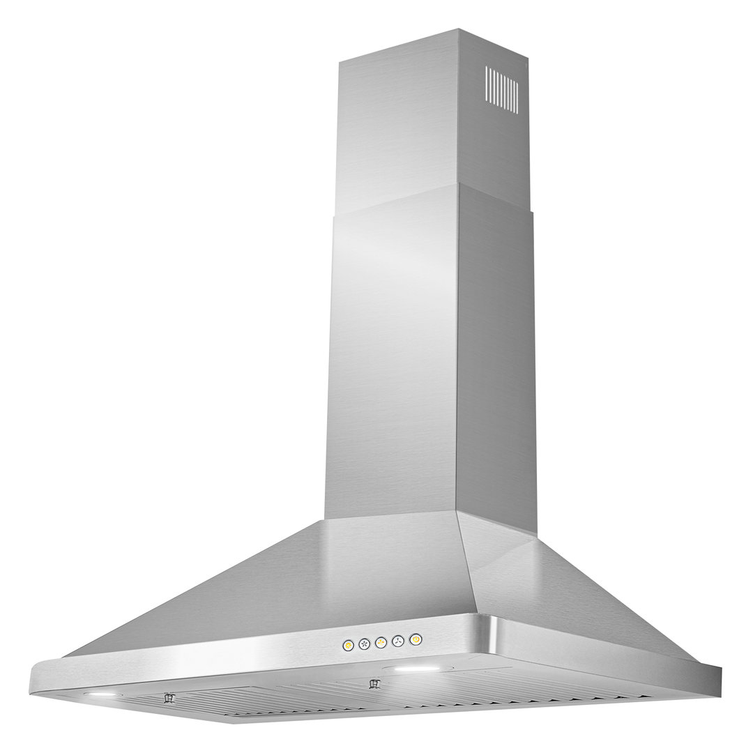 Cosmo 30 in. Vista Collection Ductless Wall Mount Range Hood, Button Controls, LED Lights, Permanent Filters, Stainless Steel Cosmo