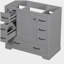 Meuble-lavabo de 36 po sans lavabo, base d'armoire seulement, 6 tiroirs, séparateurs de tiroirs multifonctionnels, tablettes réglables, gris