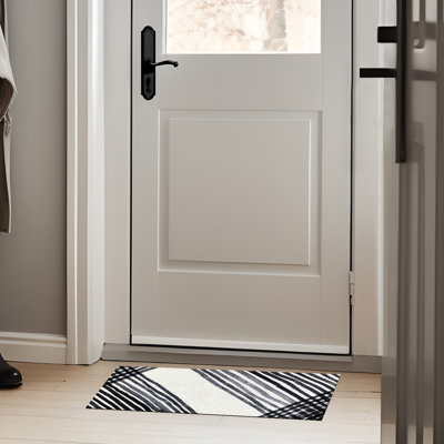 Graphite Lines Small Washable Floor Mat