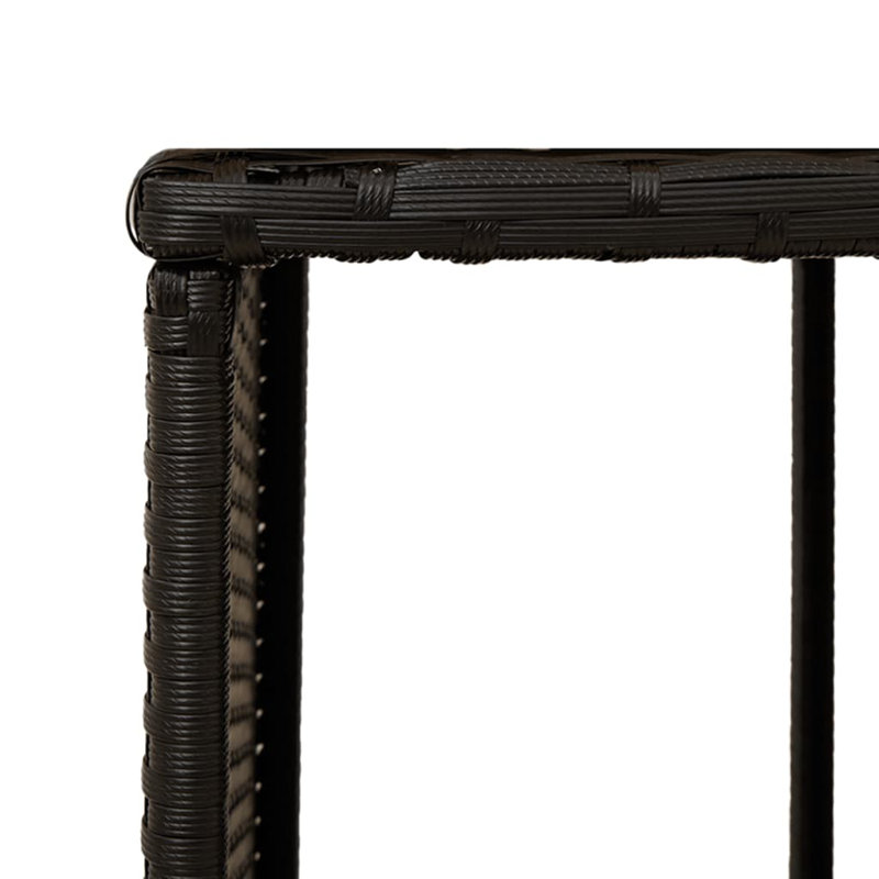 Contour de spa vidaXL en poly rotin noir et bois d'acacia massif, Black