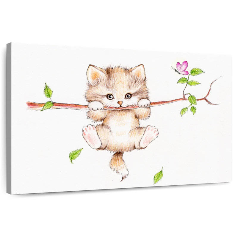 Chat de printemps, H 8 po x l 12 po